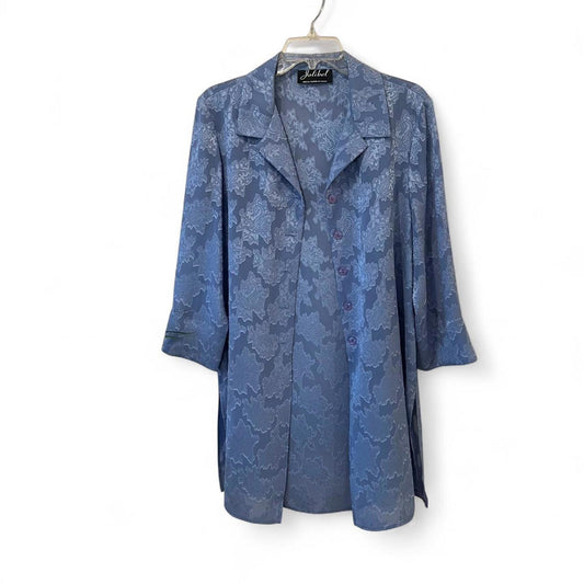 Vintage 90s Sheer Jacquard Button-Up Tunic