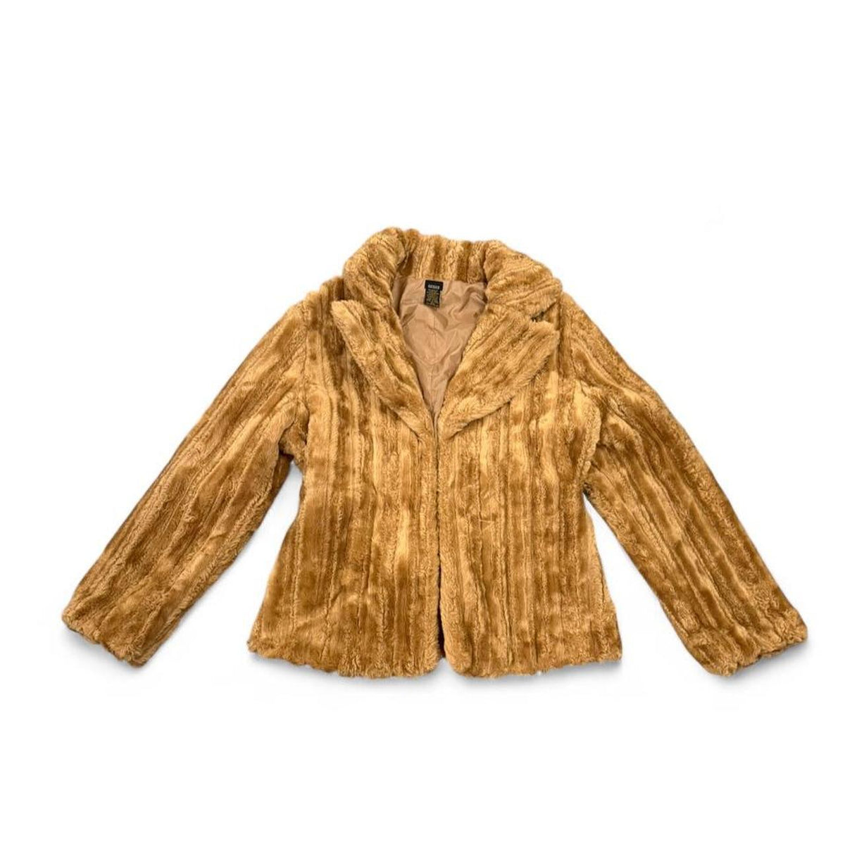 Vintage Y2K Camel Faux Fur Jacket XXL