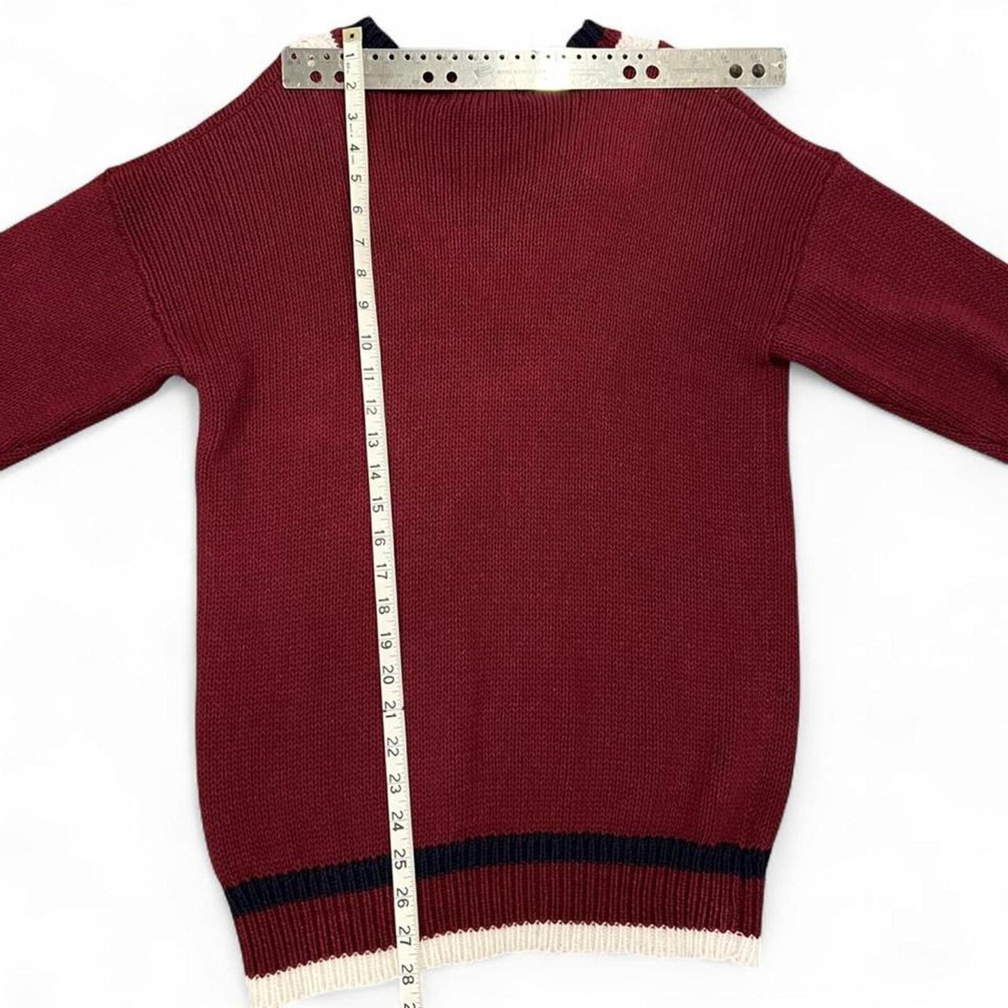 Vintage 90s Preppy Cricket V-Neck Sweater