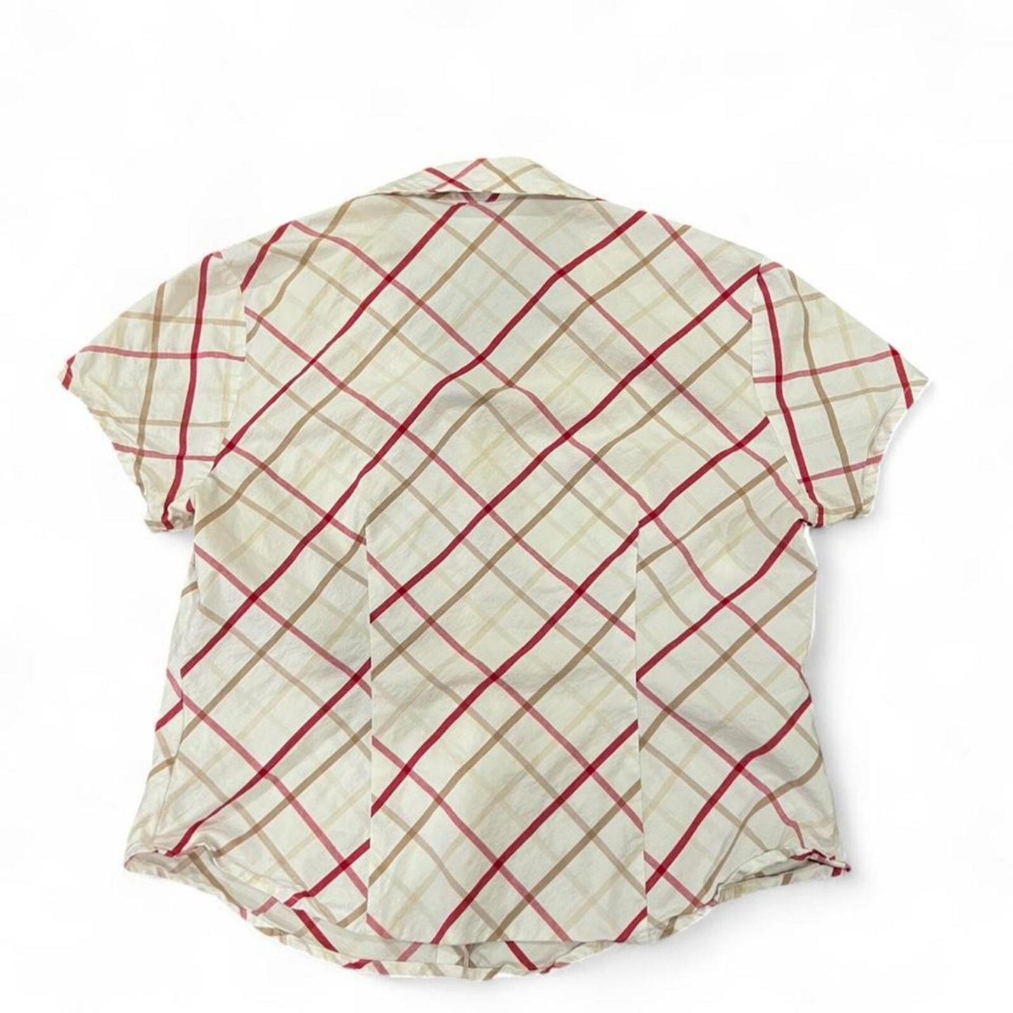 Vintage Y2K Plaid Short Sleeve Button Up Top