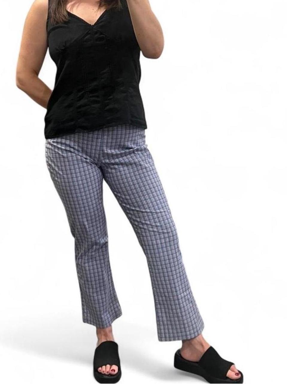 Y2K Plaid Capri Kick Flare Pants XS/S