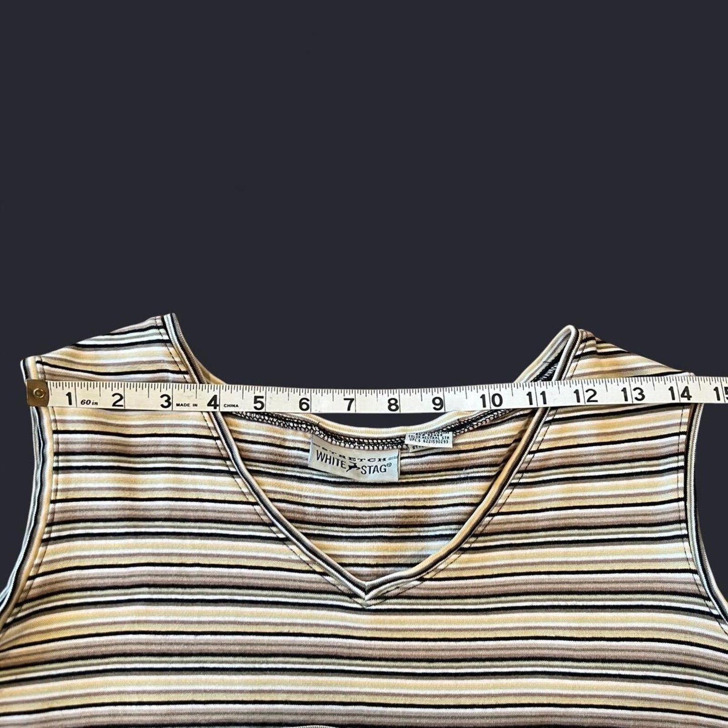 Vintage Y2K Striped V Neck Tank Top Tee
