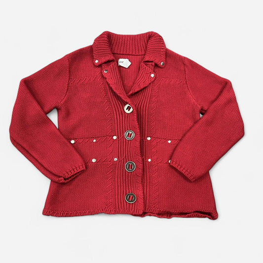 Vintage 90’s Red Cotton Knit Cardigan