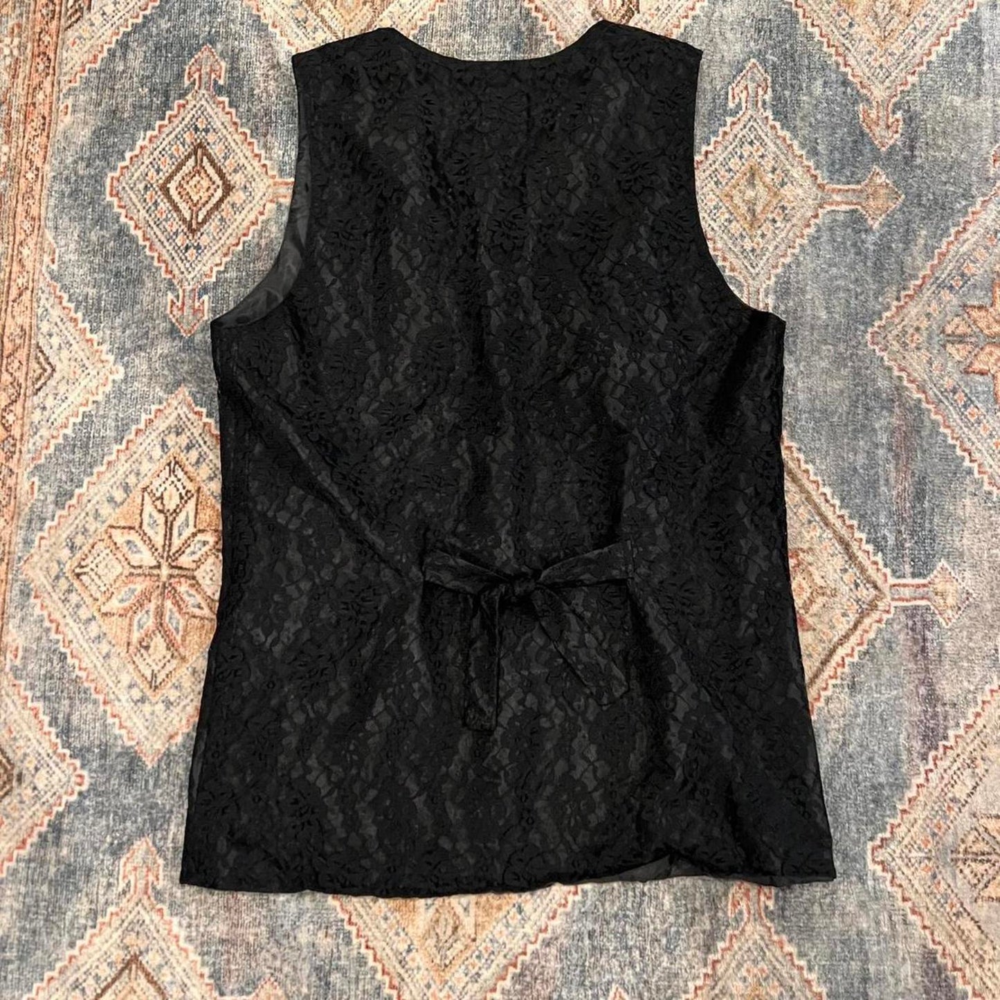 Vintage 90s Black Lace Vest