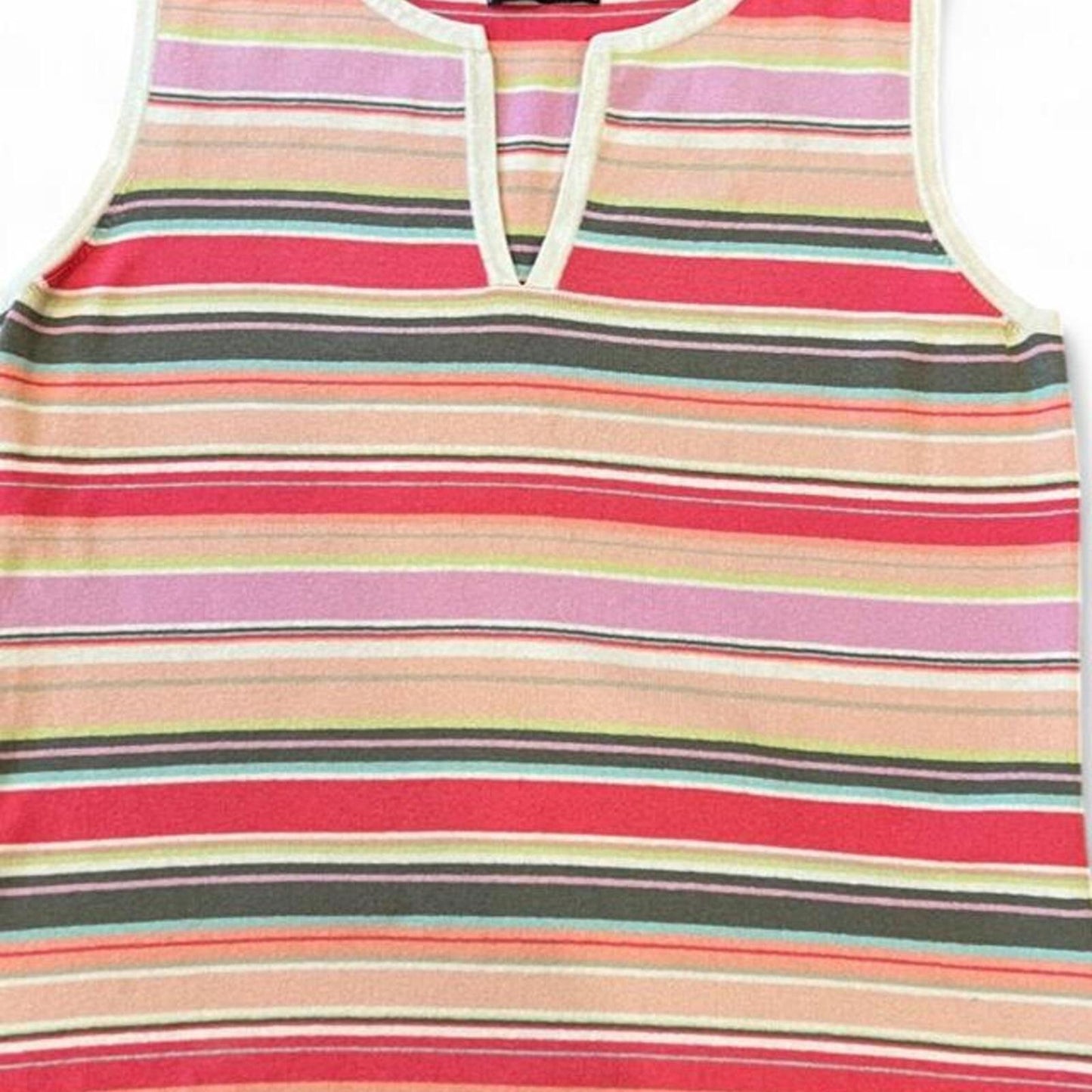Vintage Y2K Pink Stripe Knit Tank Top