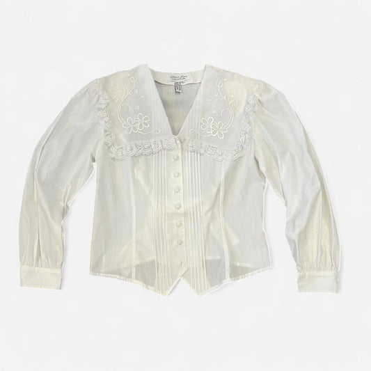 Vintage Prairie Lace Collar Blouse