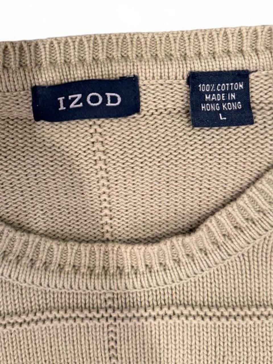 Vintage 90s IZOD Light Green Grid Knit Sweater