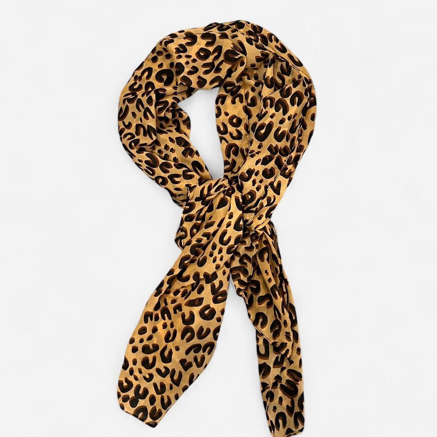 Vintage Leopard Print Silk Scarf