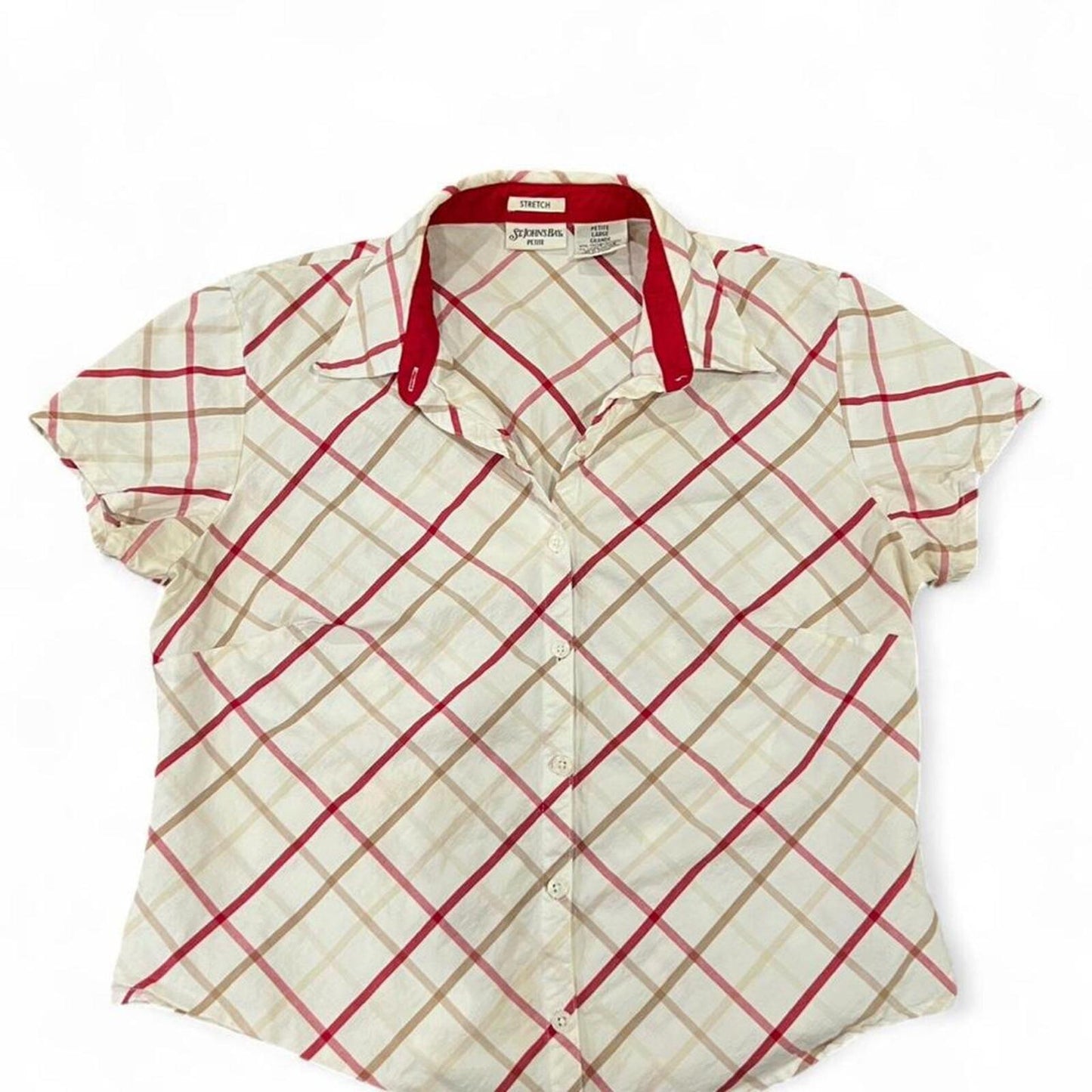 Vintage Y2K Plaid Short Sleeve Button Up Top