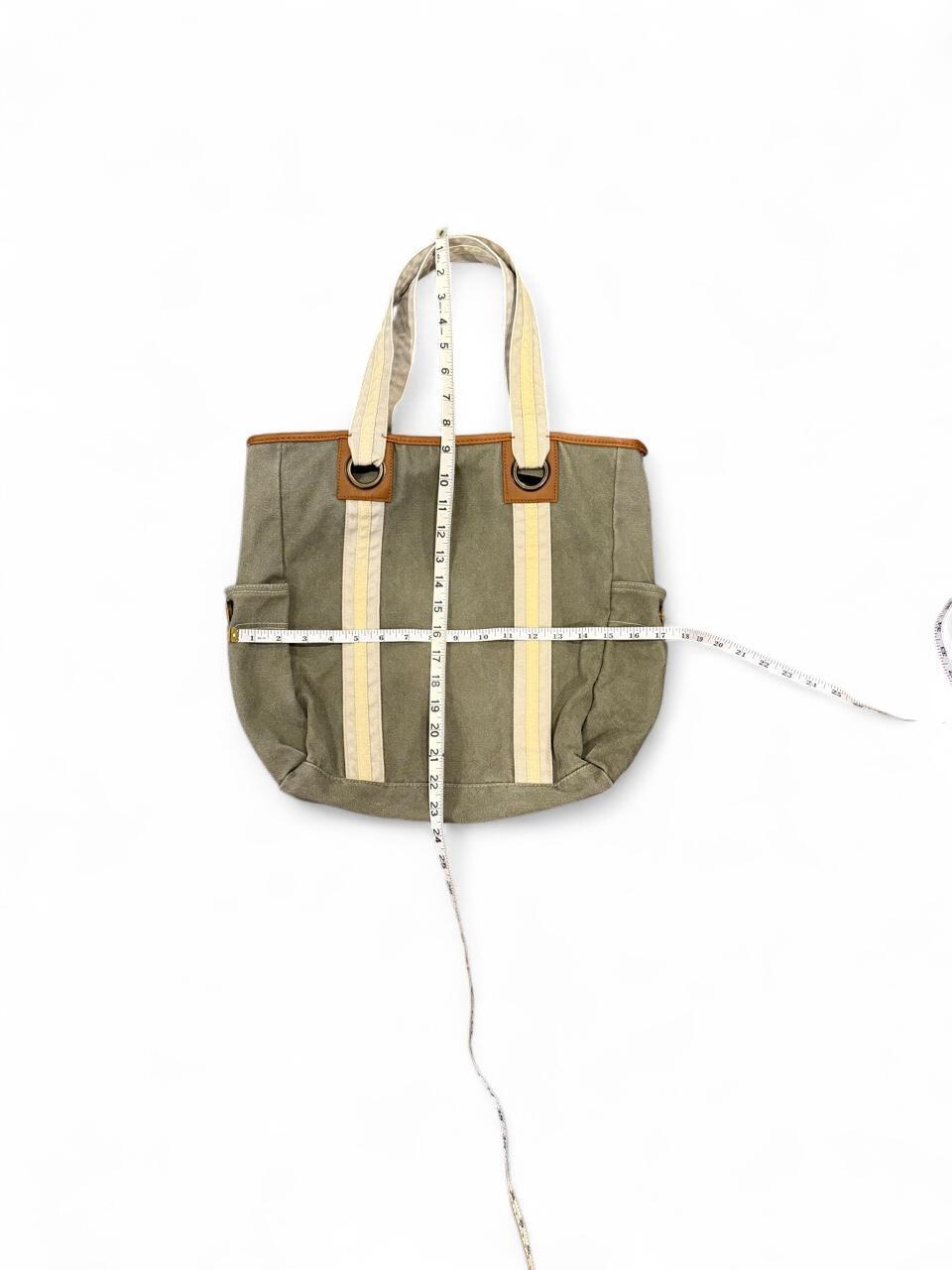 Vintage Y2K Olive Green Canvas Utility Tote Bag