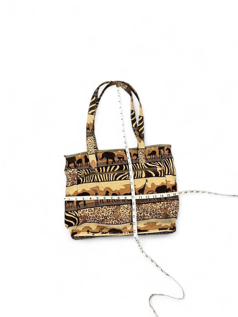 Vintage Safari Animal Print Tapestry Tote Bag