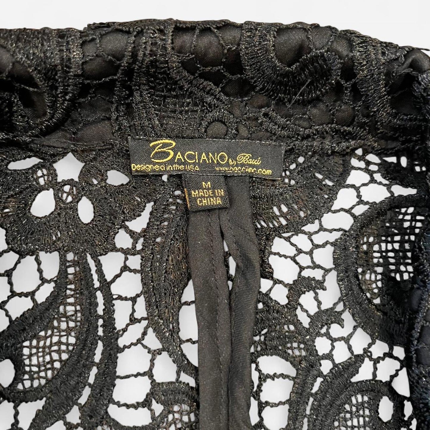 Y2K Vintage Black Lace Blazer Blouse