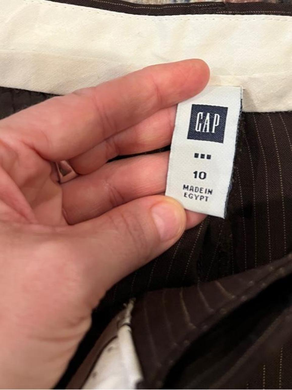 Vintage Y2K Gap Brown Pinstripe Cropped Dress Pants Capri Trousers