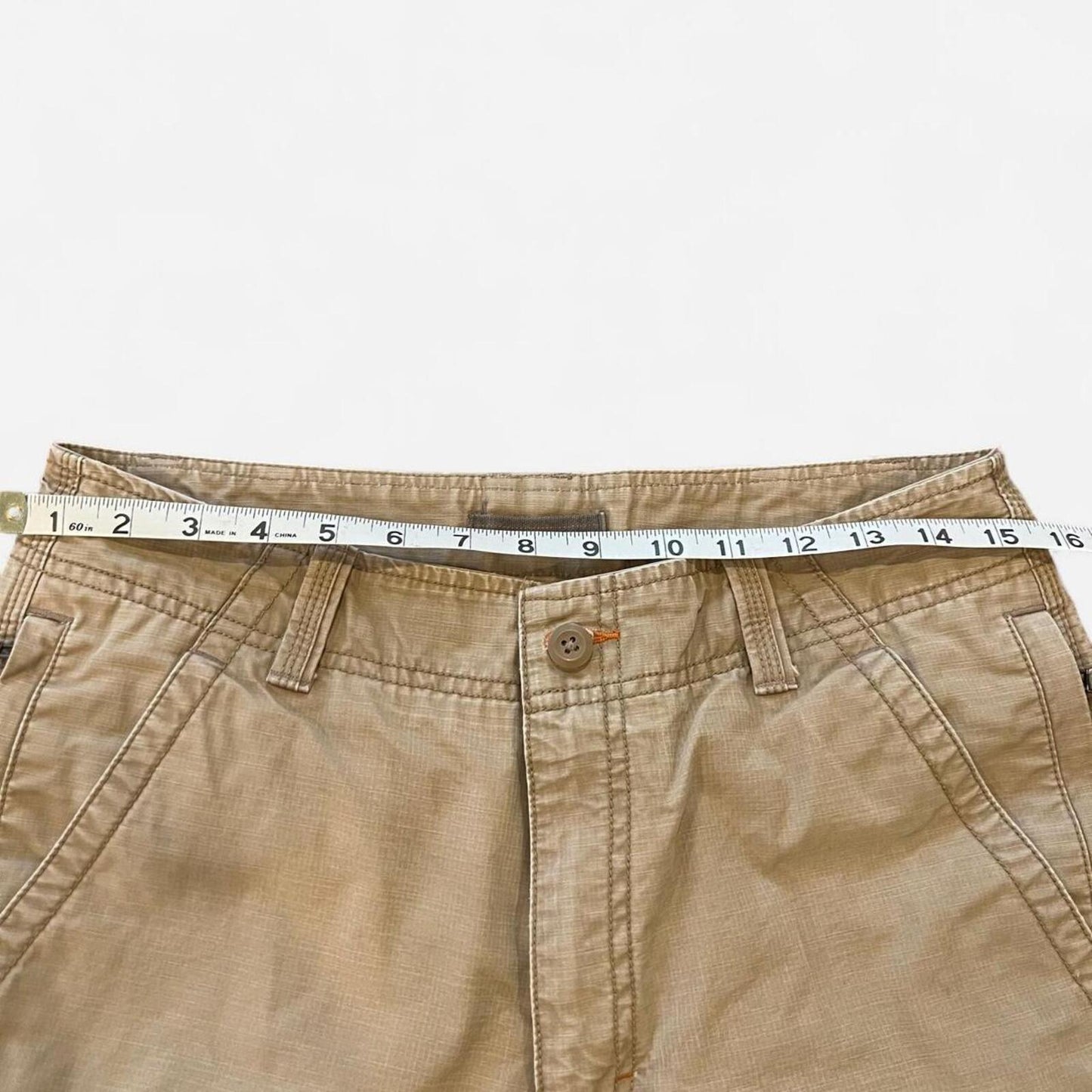 Vintage Y2K Khaki Cargo Shorts Utility Baggy Fit