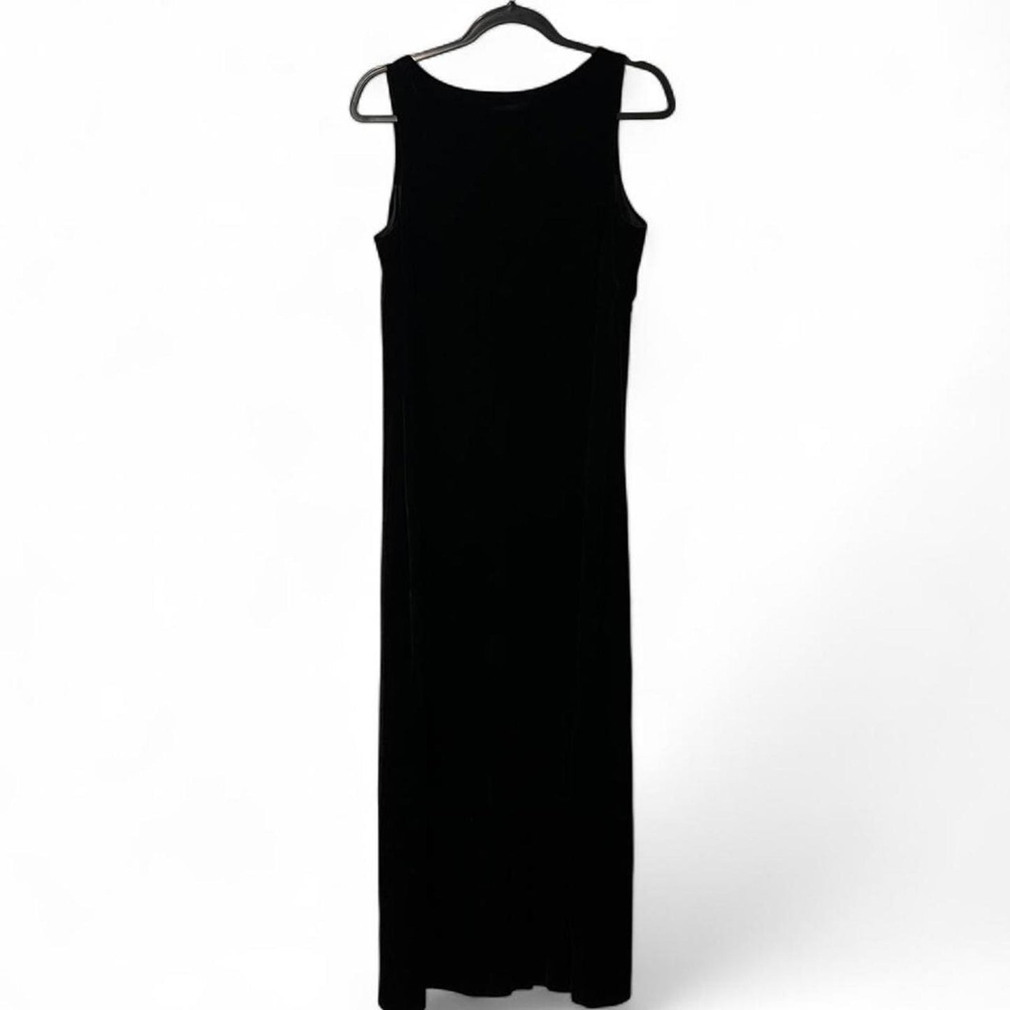 Vintage Black Velvet Long Dress
