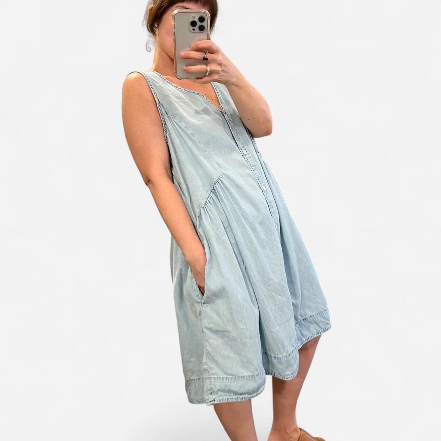 Vintage Y2K GAP Chambray Babydoll Dress