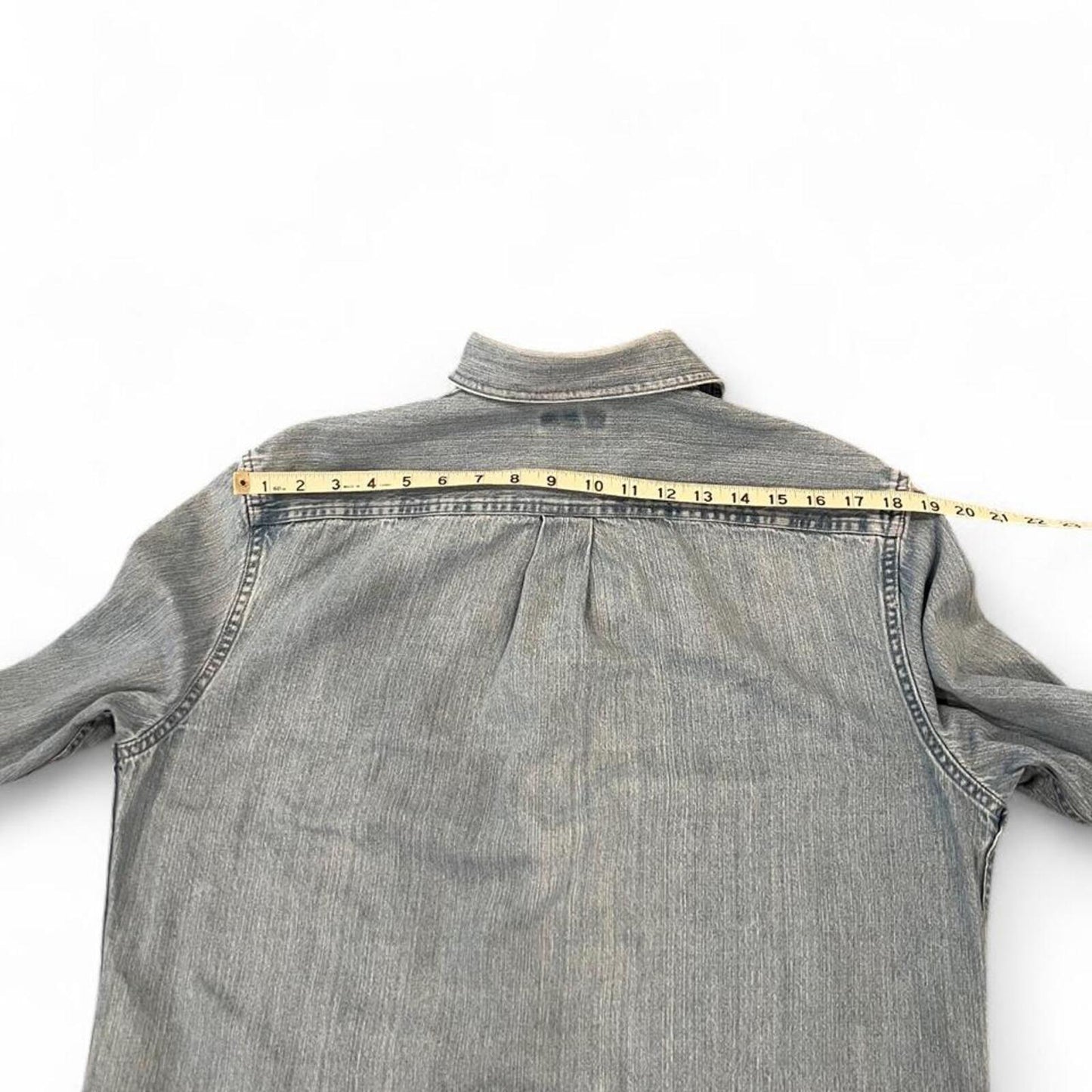 Vintage Light Wash Denim Button Up Shirt Oversized 90s Y2K