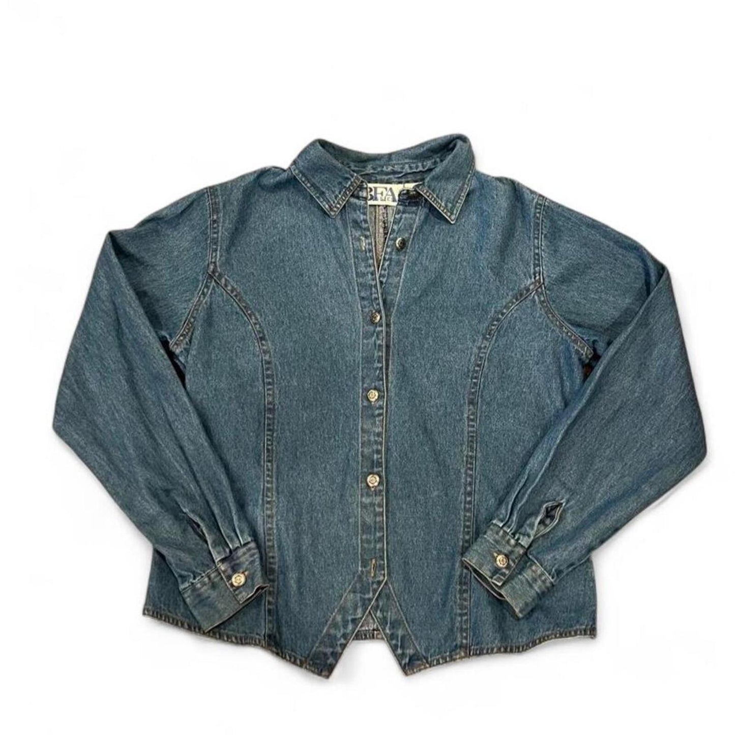 Vintage Y2K Denim Button Front Shirt Jacket Top