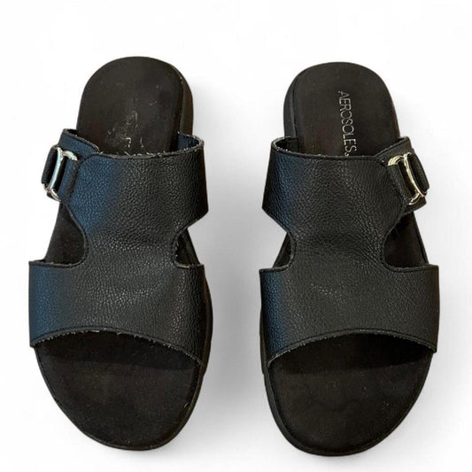 Aerosoles black comfort slide sandals