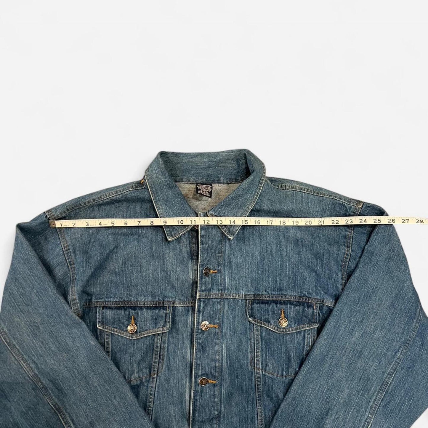 Vintage Y2K Oversized Denim Trucker Jacket XL Faded Wash