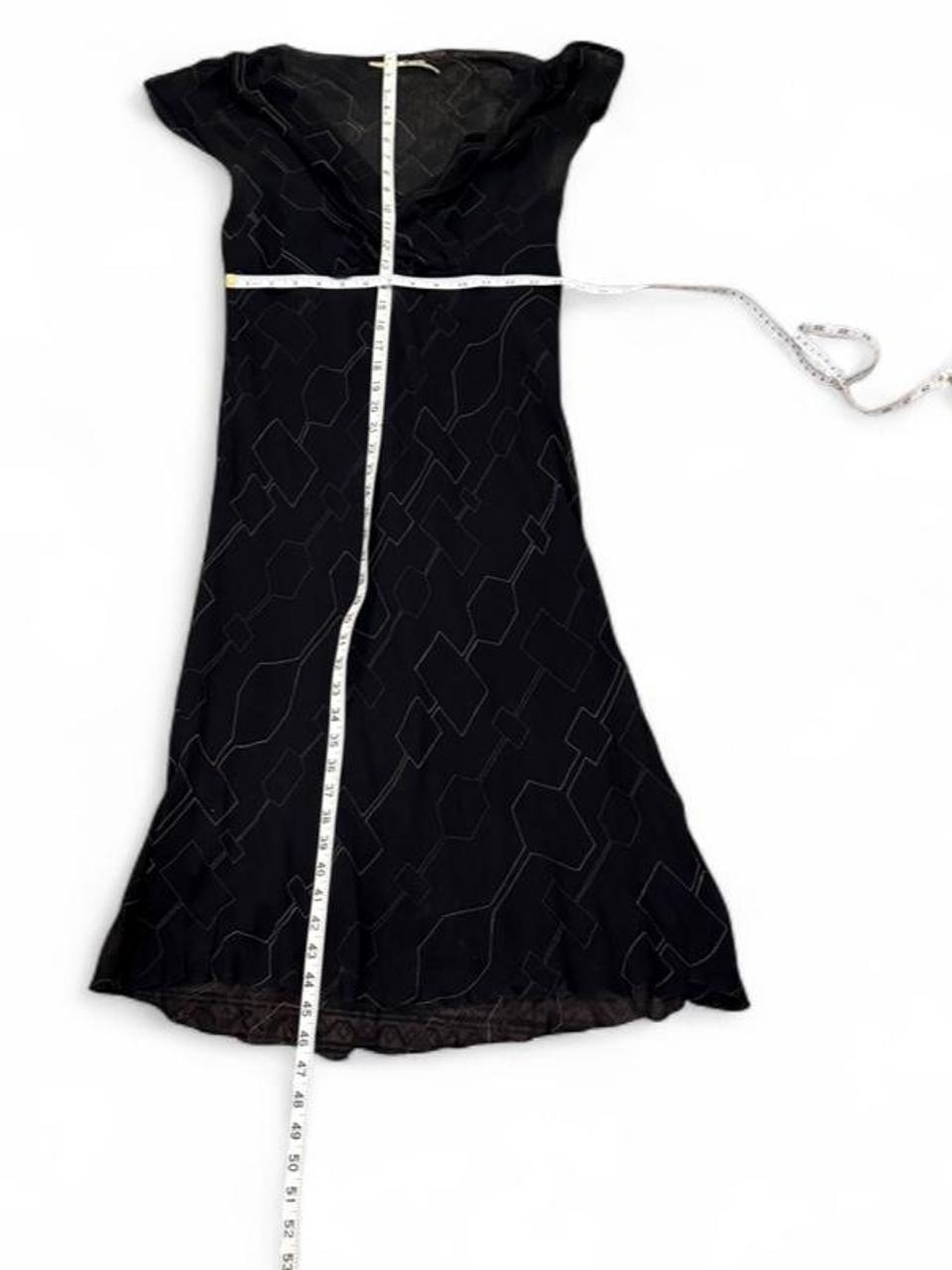 Y2K Black 100% Silk Sheer Midi Dress