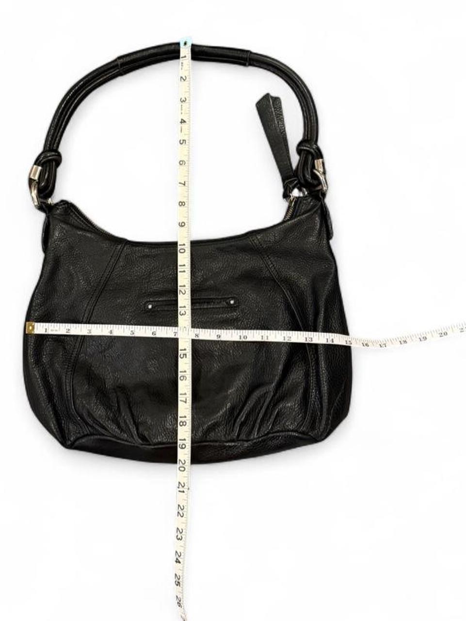 Vintage Y2K Black Leather Slouchy Hobo Shoulder Bag
