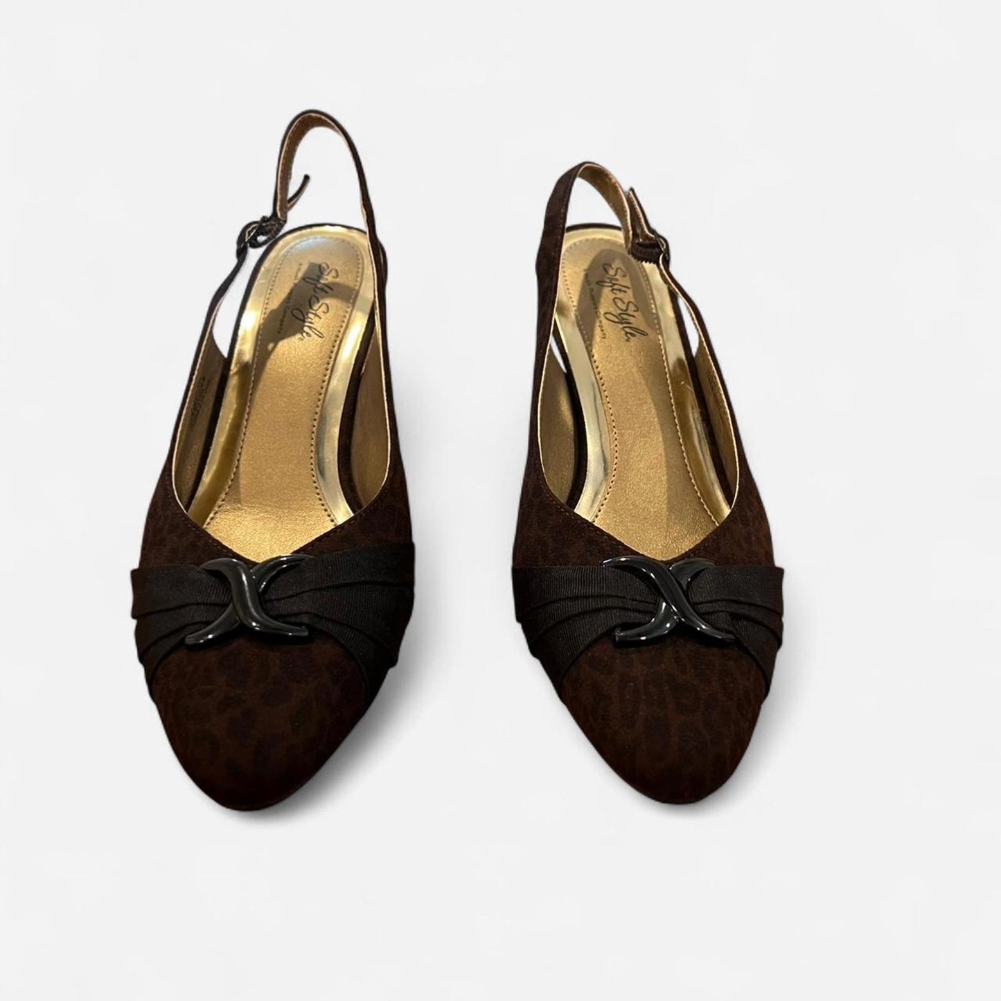 Vintage Brown Slingback Kitten Heels