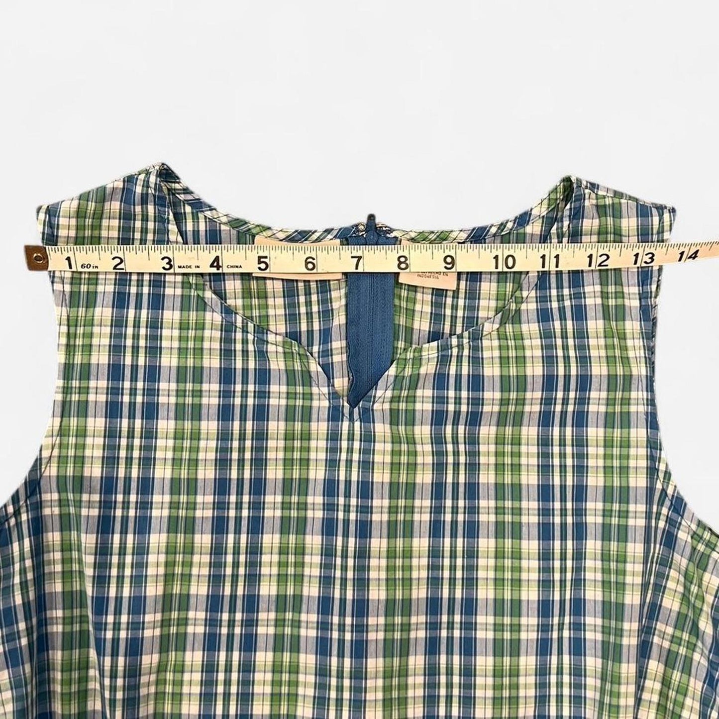 Vintage 90s Cotton Plaid Shift Dress