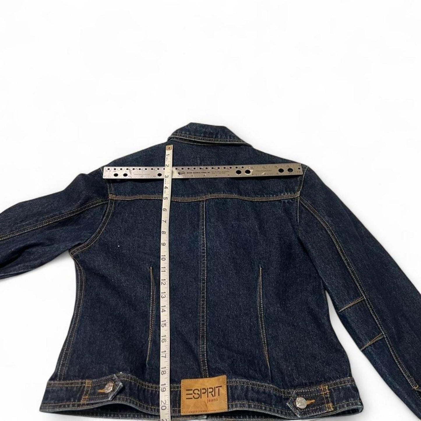 Vintage Y2K Esprit Dark Wash Denim Jacket Fitted Trucker