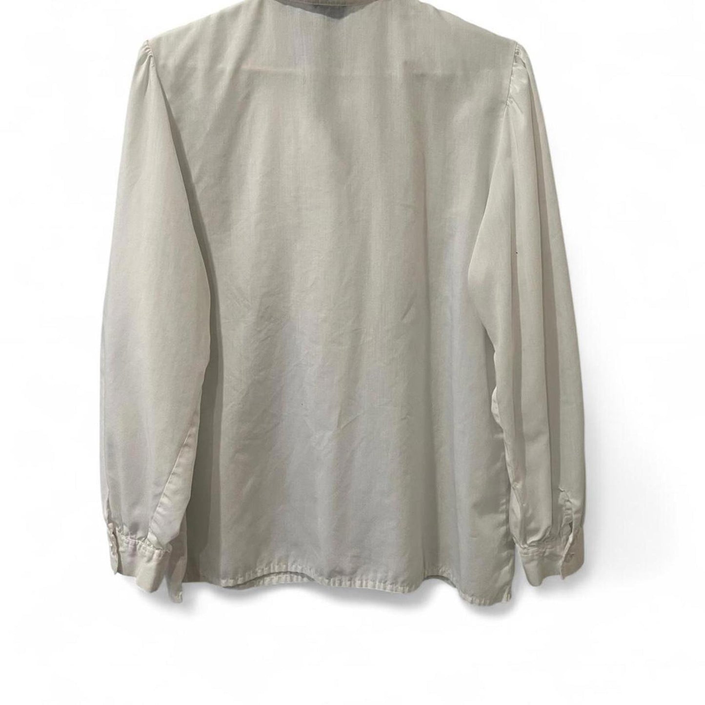 Vintage White Tuxedo Ruffle Blouse