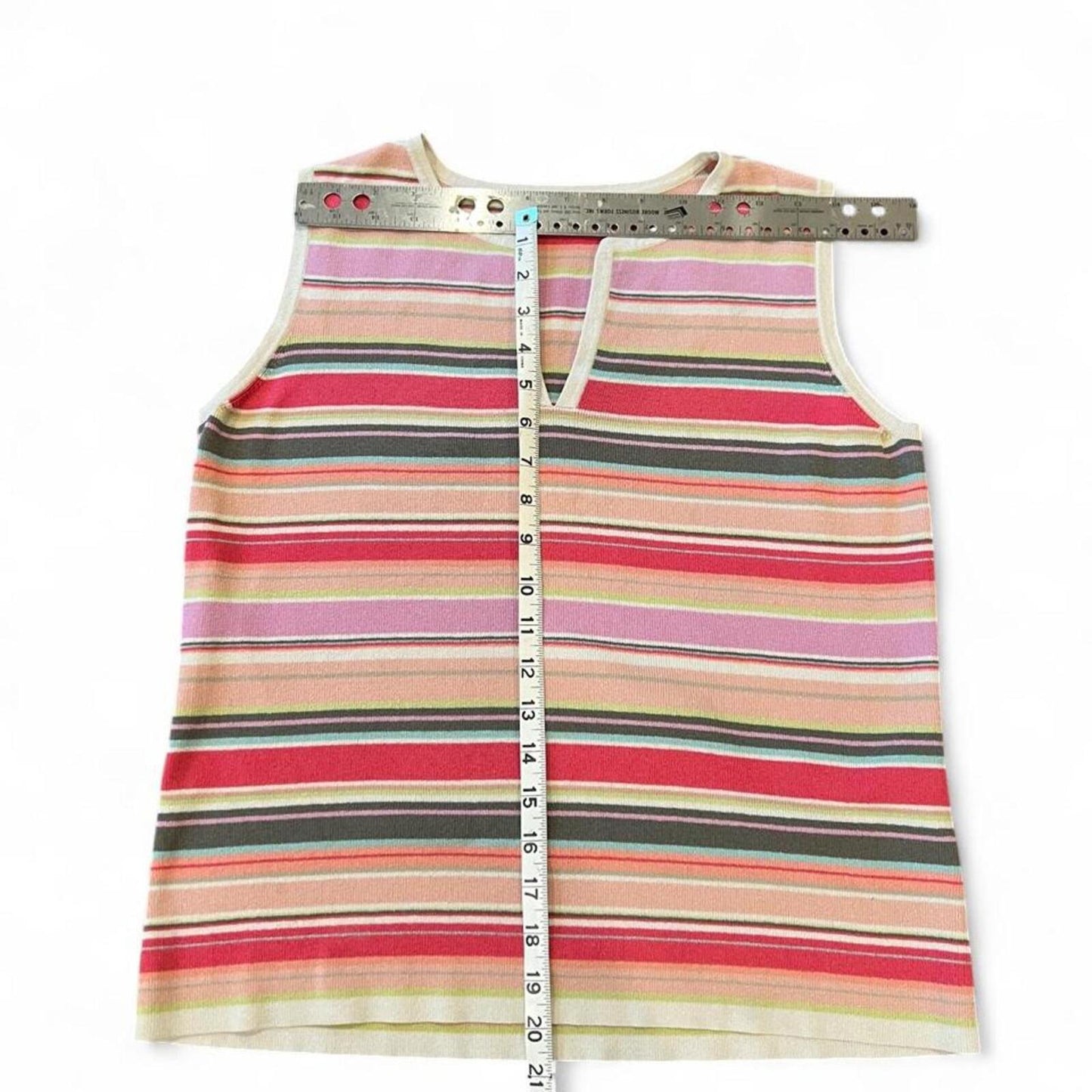 Vintage Y2K Pink Stripe Knit Tank Top