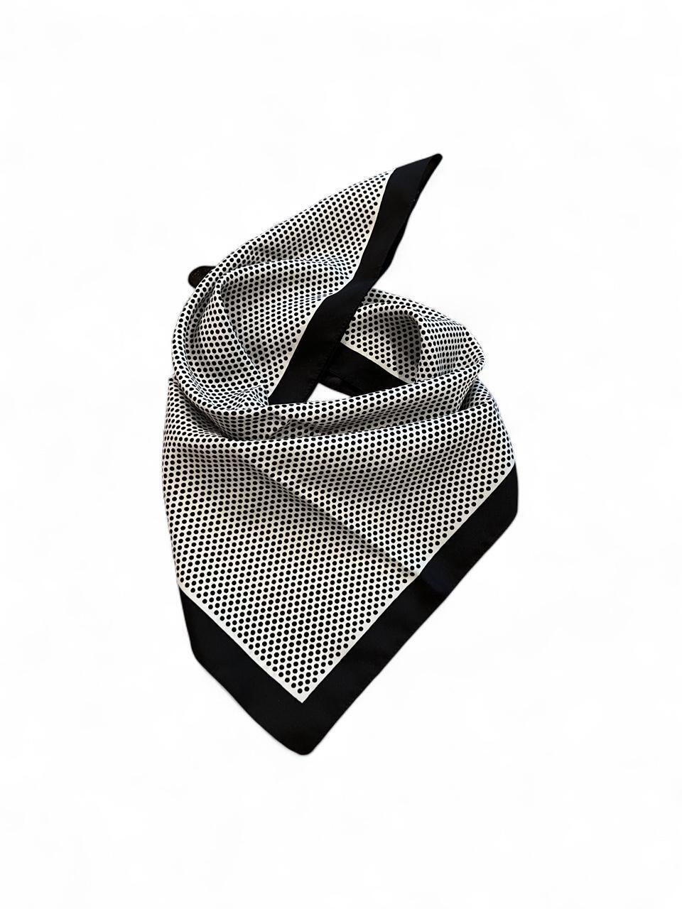 Vintage Black & White Polka Dot Square Scarf