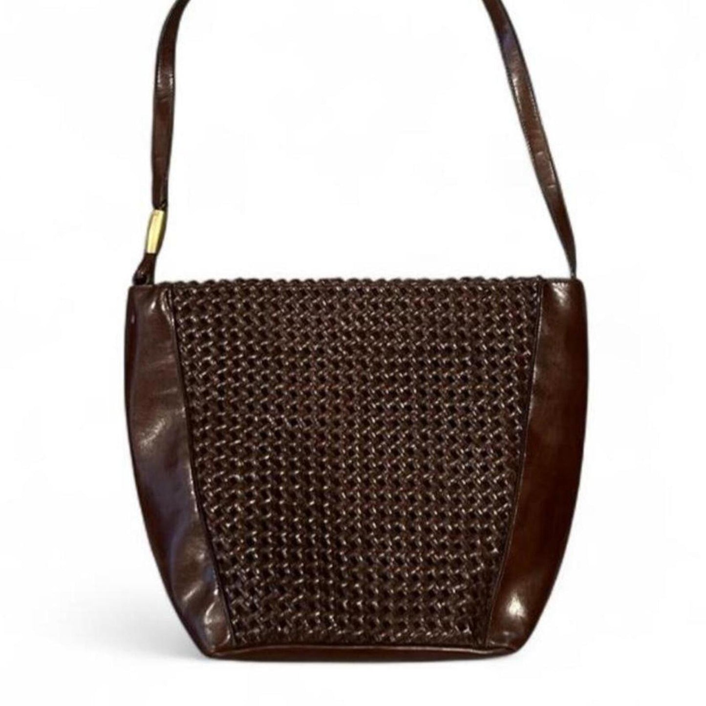 Vintage Y2K Brown Woven Shoulder Bag Boho Purse