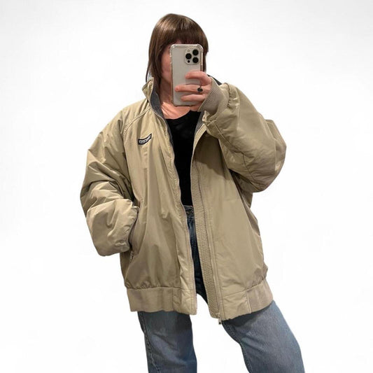 Vintage 90s Lands’ End Fleece Lined Bomber Jacket XL