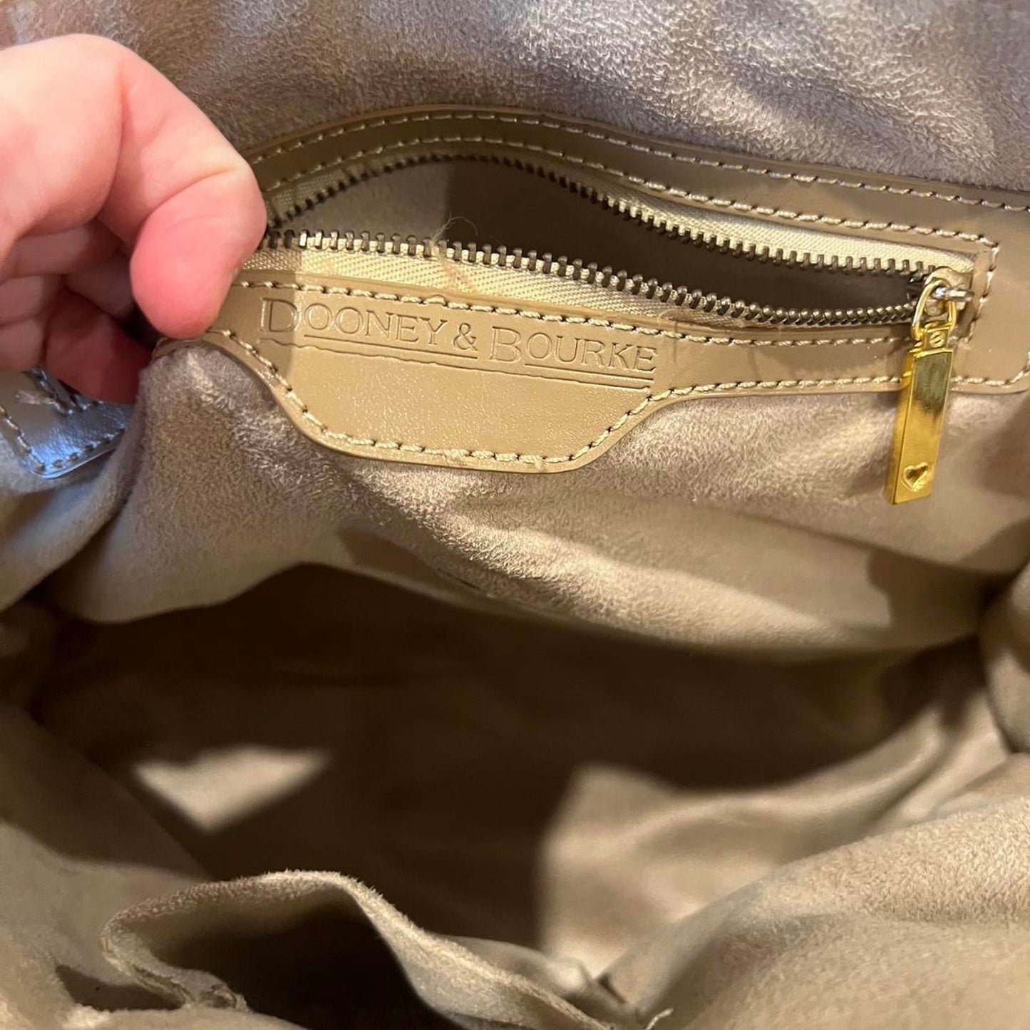 Vintage Dooney & Bourke Monogram Satchel Tan DB Logo Y2K