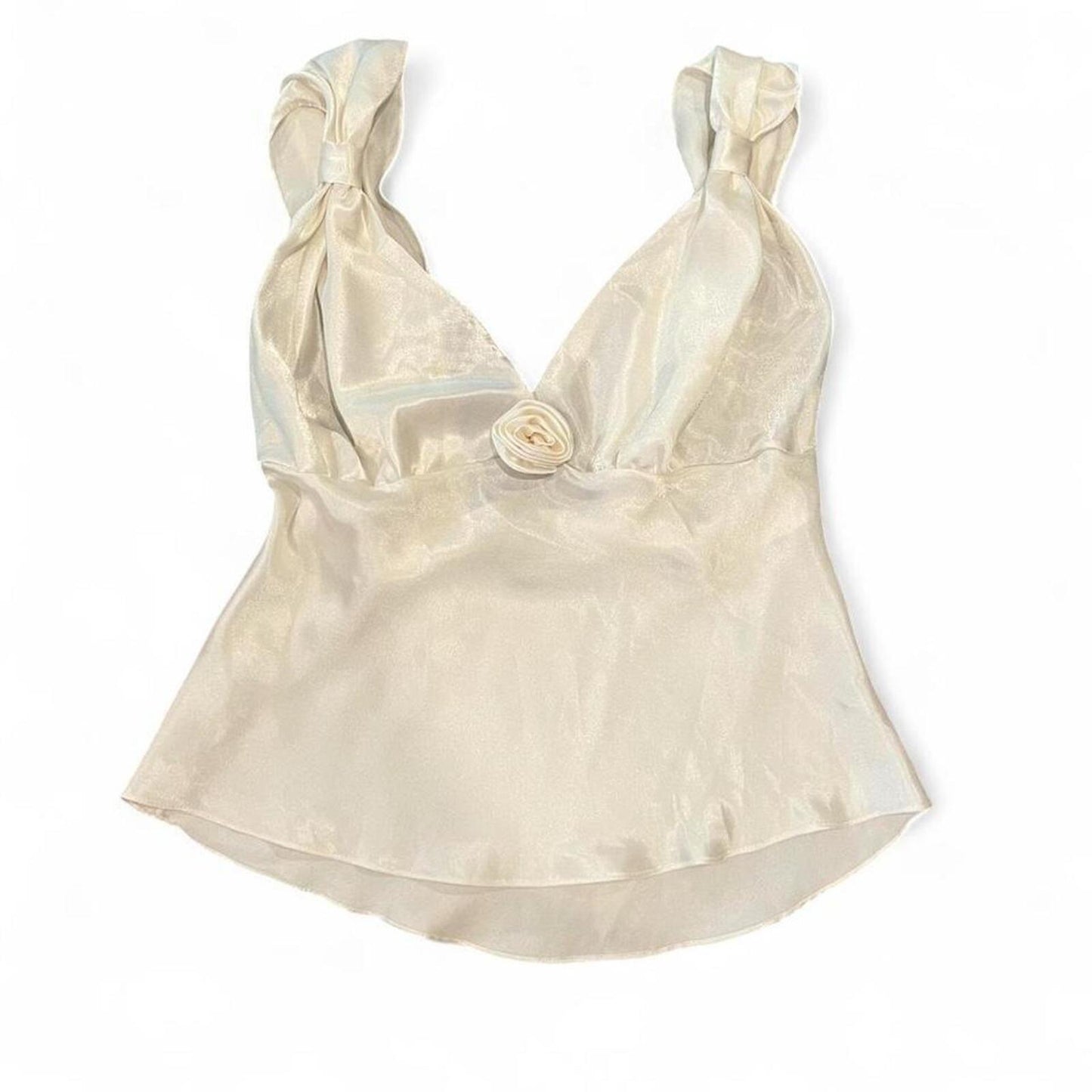 Vintage Y2K Circa 2000 Satin Rose Top