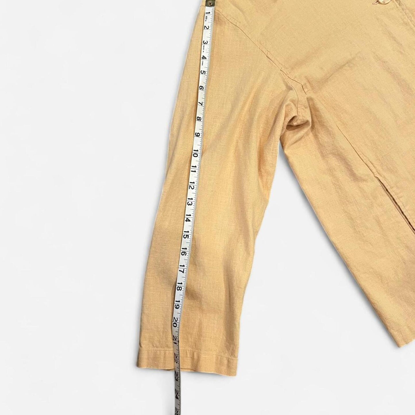Vintage Butter Yellow Linen Blend Minimal Jacket