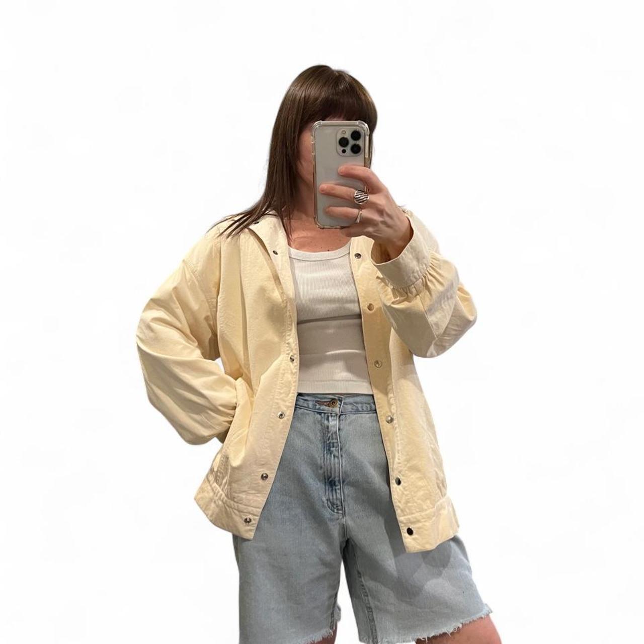 Vintage 90s Buttery Cream Ultrasuede Bomber Jacket Snap Front Minimalist L