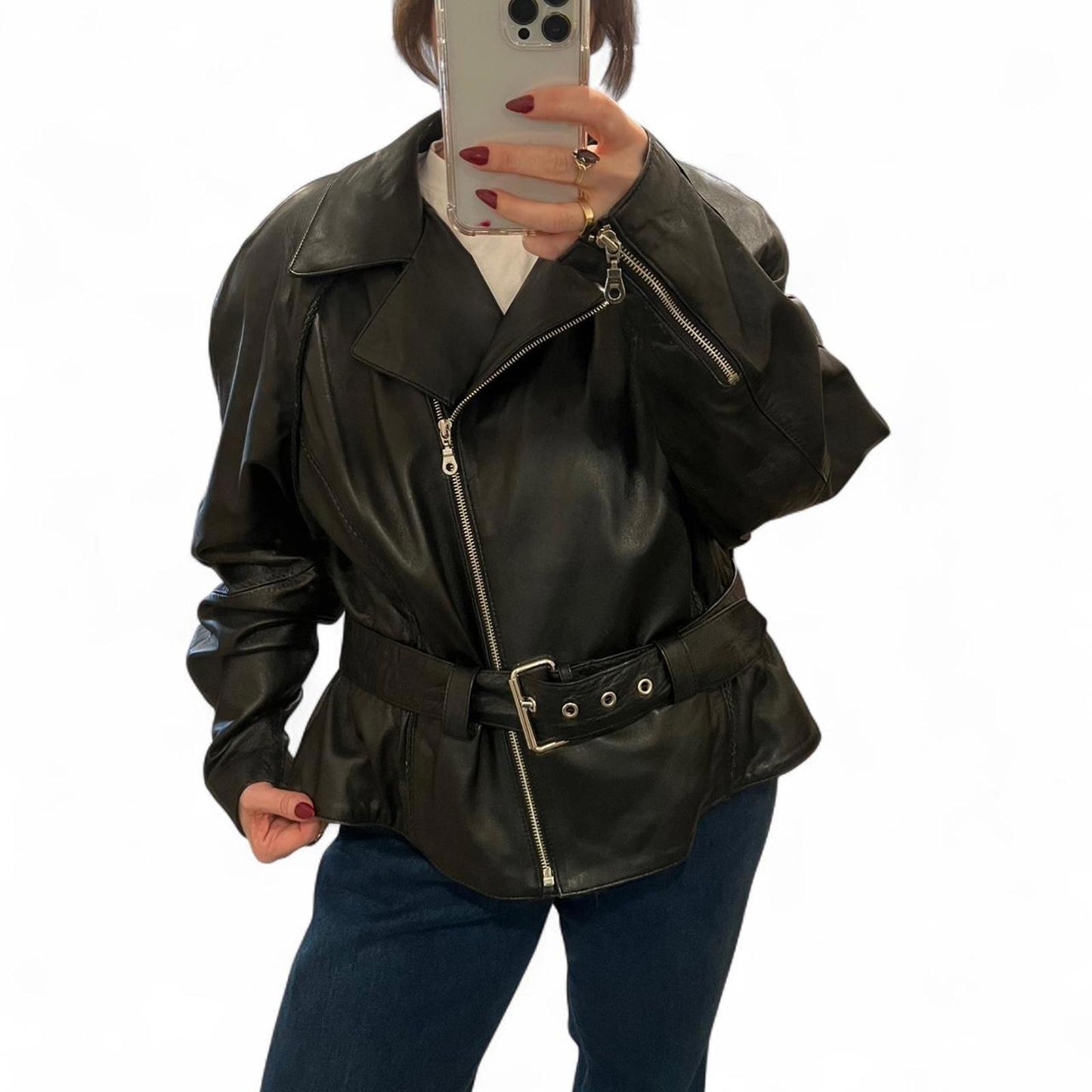 Vintage Genuine Leather Moto Jacket