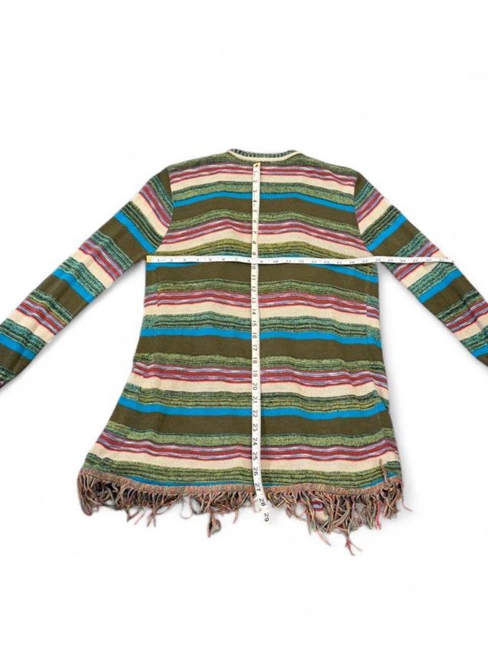 Vintage Y2K Striped Fringe Cardigan