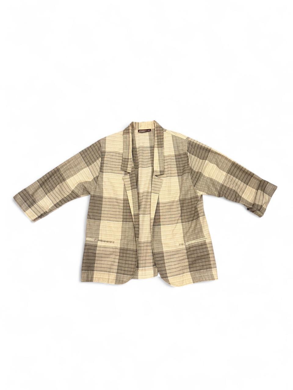Vintage Oversized Plaid Lightweight Blazer