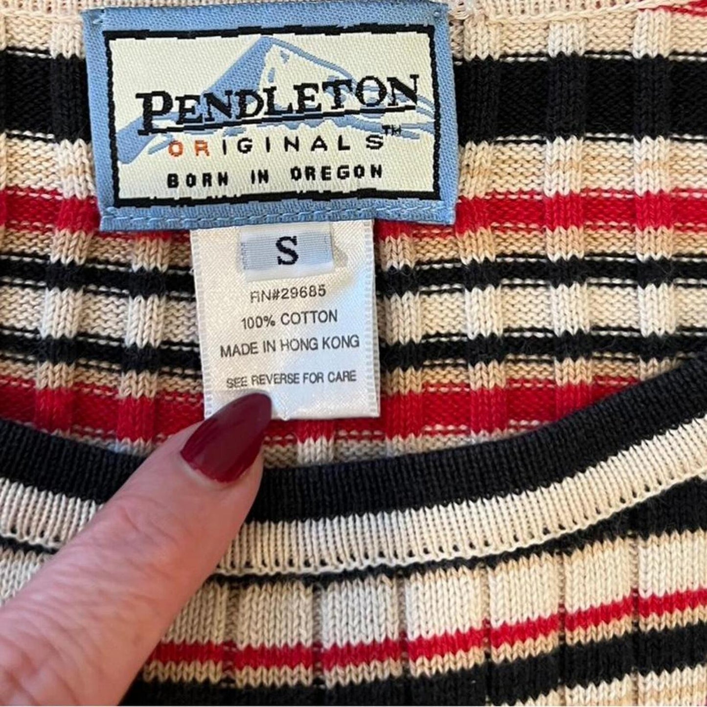 Vintage Pendleton striped rib knit sweater top