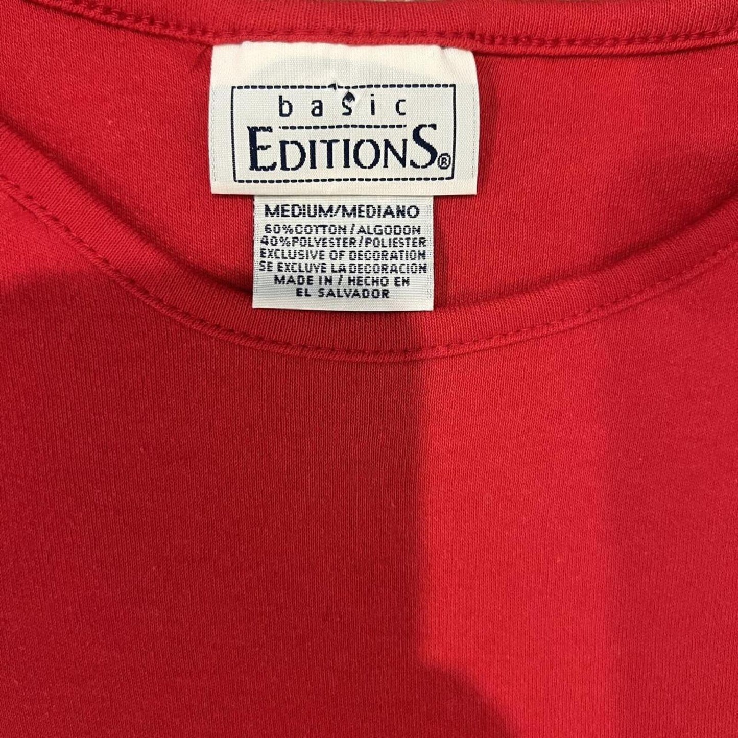 Vintage Y2K Red Baby Tee Floral Embroidered