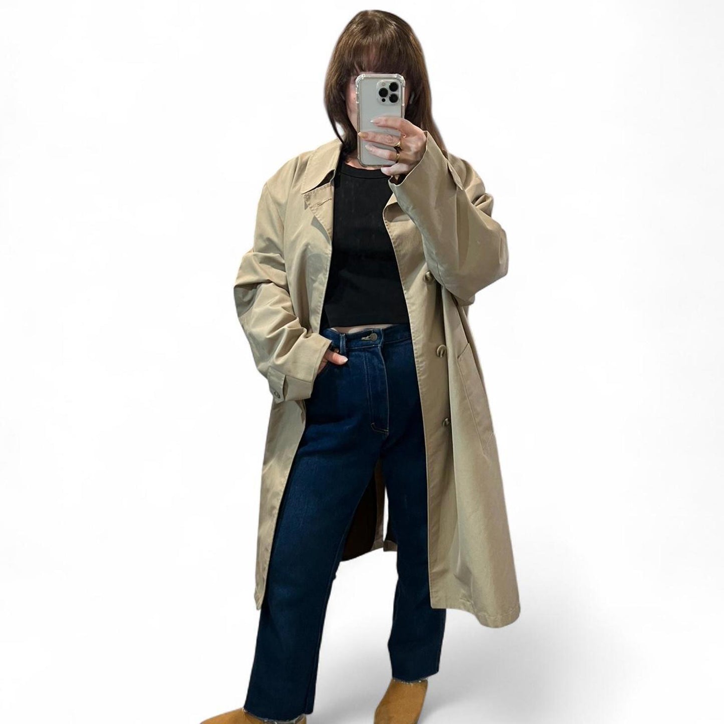 Vintage 90s Tan Trench Coat