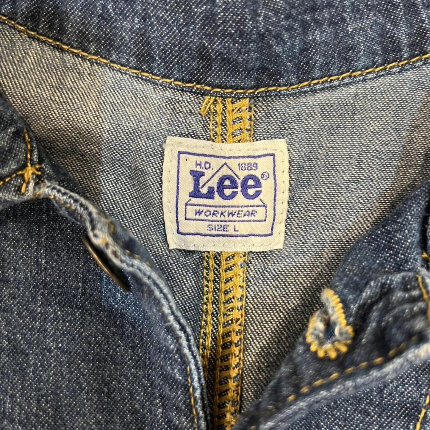 Vintage Lee Denim Button Up Dress Workwear Style