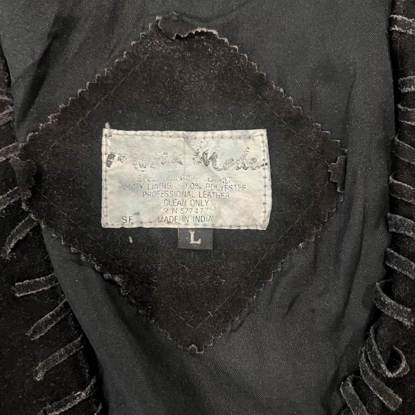 Vintage 90s Black Suede Leather Western Vest – L