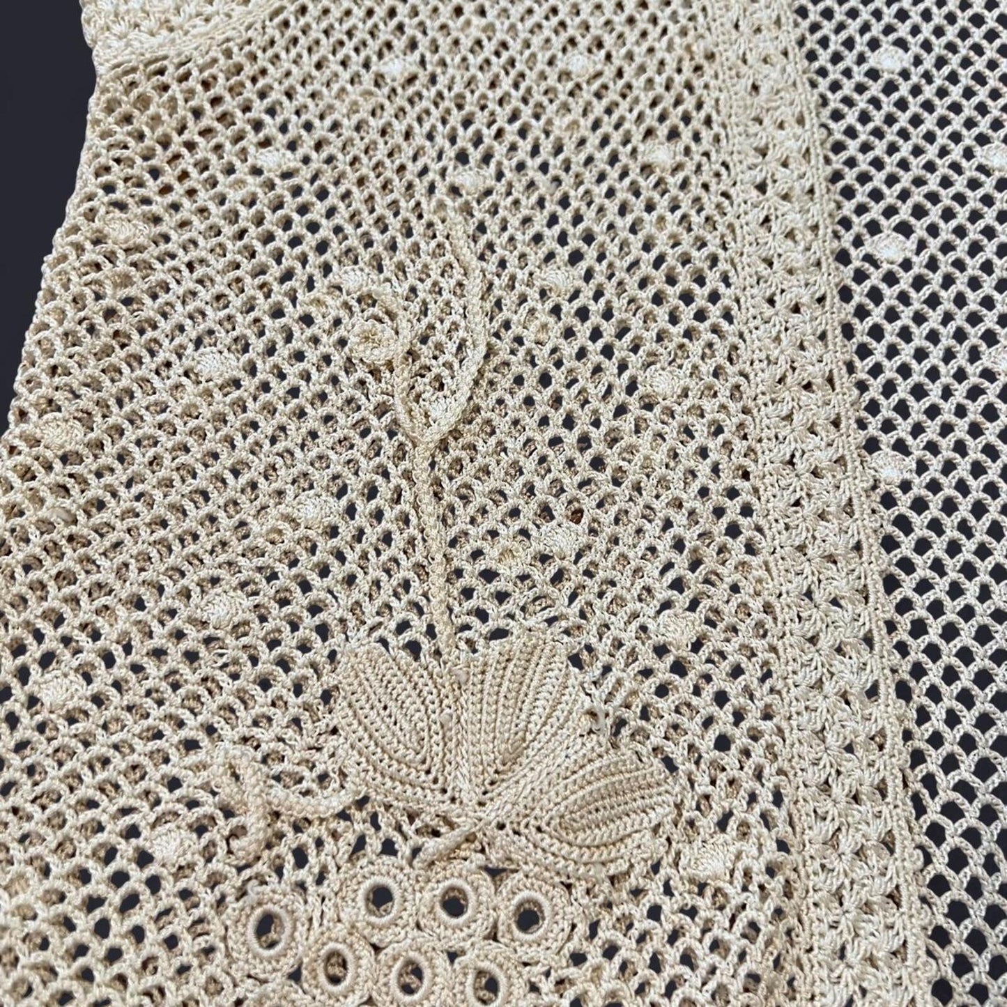 Vintage 90s Y2K Crochet Vest Lace Tank