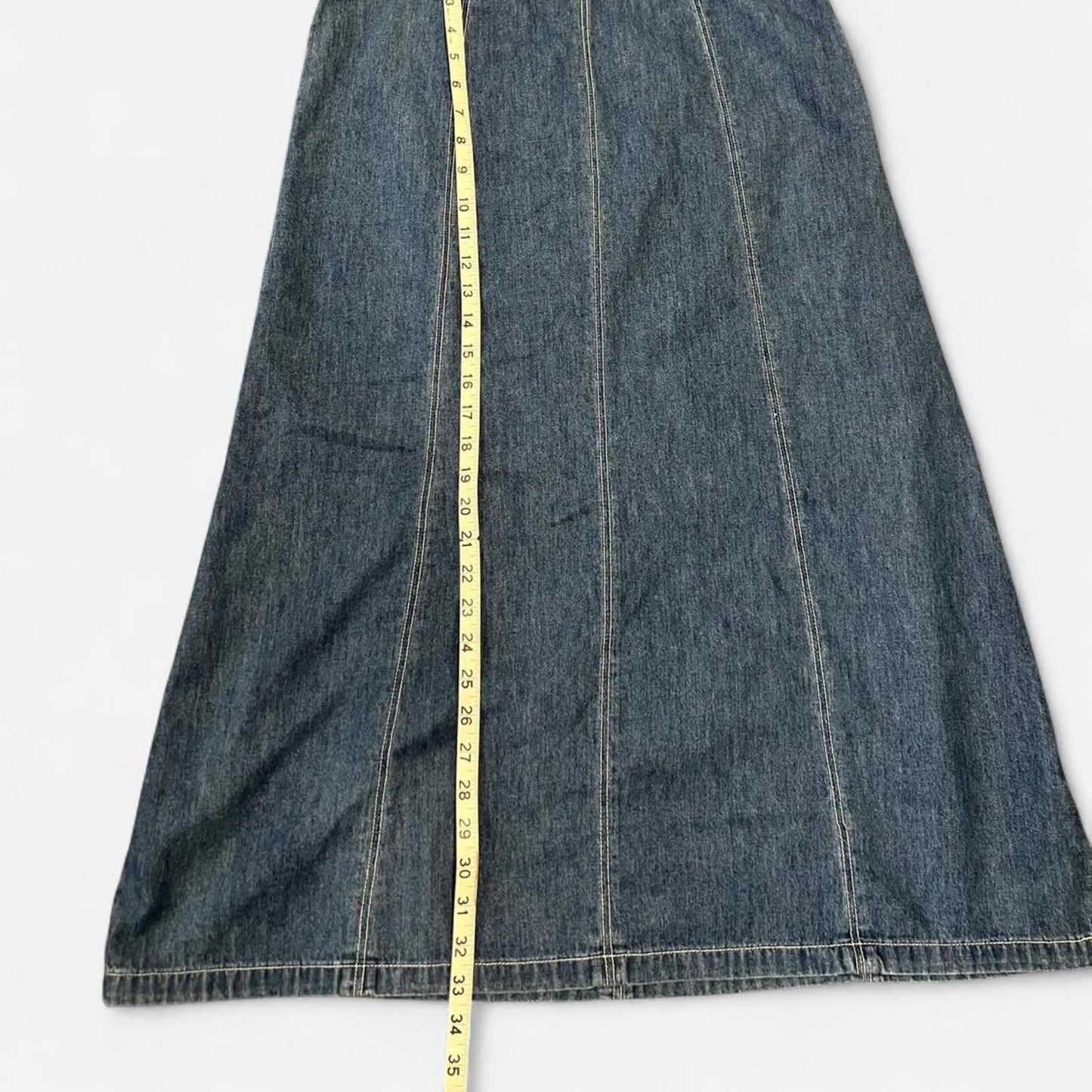 Vintage Y2K Denim Maxi Skirt A-Line
