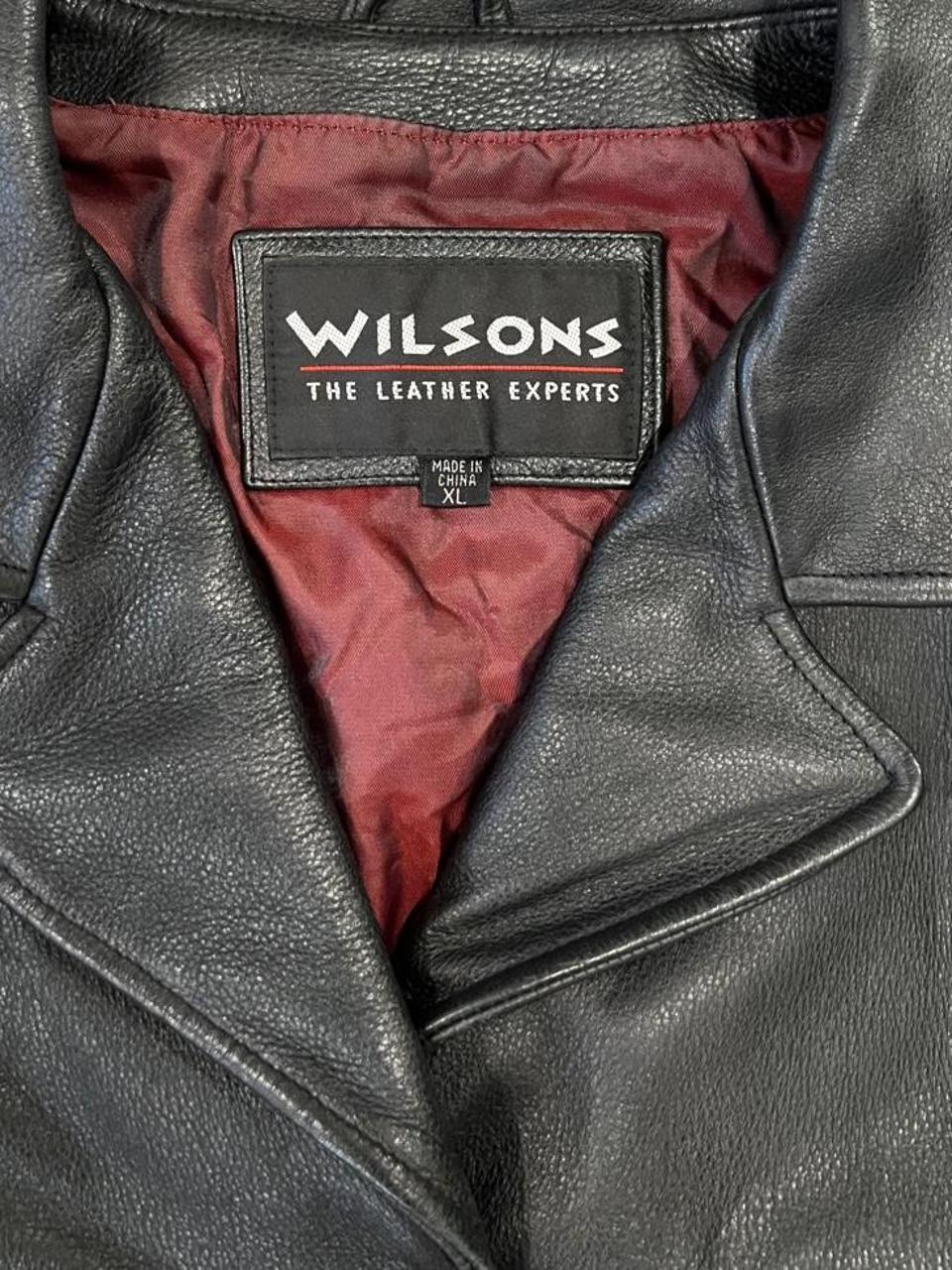 Vintage Wilsons Black Genuine Leather Blazer Jacket Y2K Minimalist Moto XL