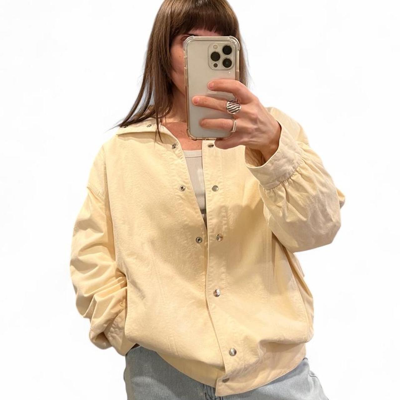Vintage 90s Buttery Cream Ultrasuede Bomber Jacket Snap Front Minimalist L